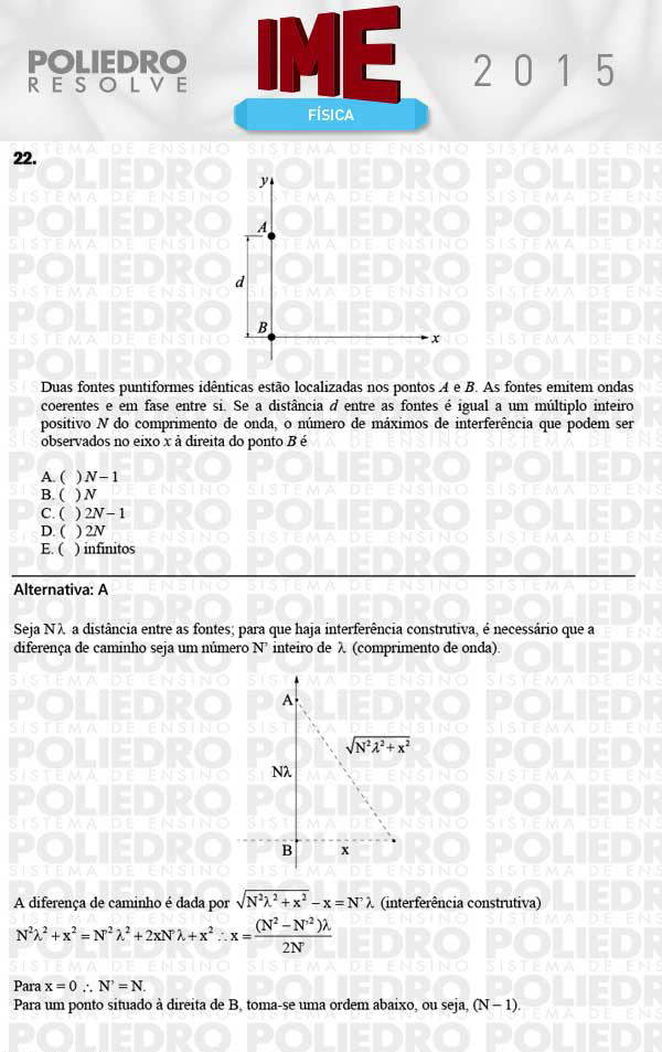 Questão 22 - Objetiva - IME 2015