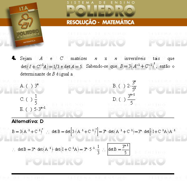 Questão 4 - Matemática - ITA 2008