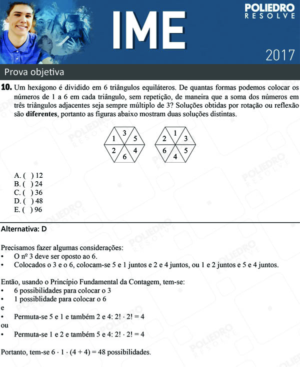 Questão 10 - 1ª Fase - Objetiva - IME 2017