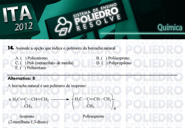 Questão 14 - Química - ITA 2012