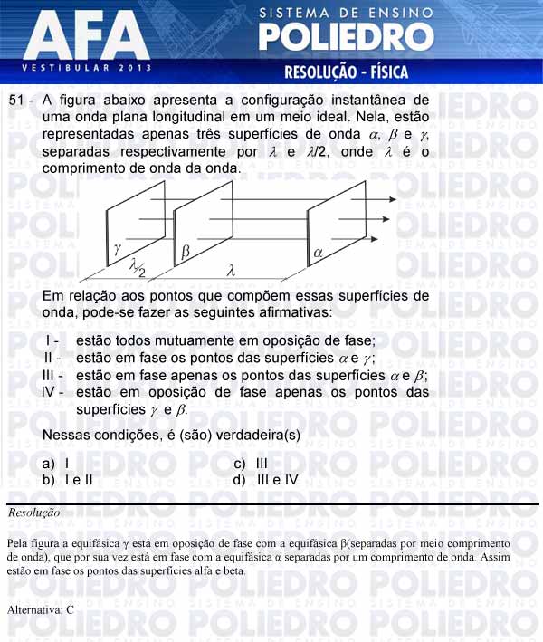 Questão 51 - Prova Modelo A - AFA 2013
