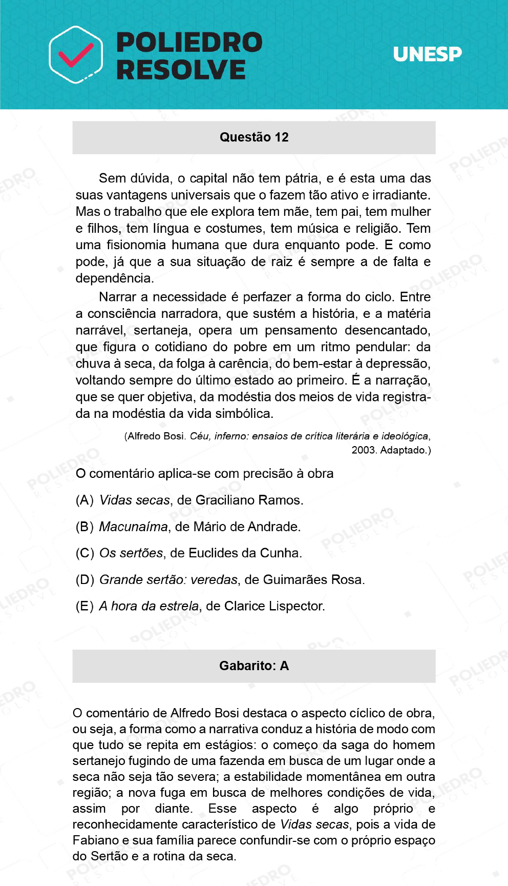 Questão 12 - 2ª Fase - UNESP 2022