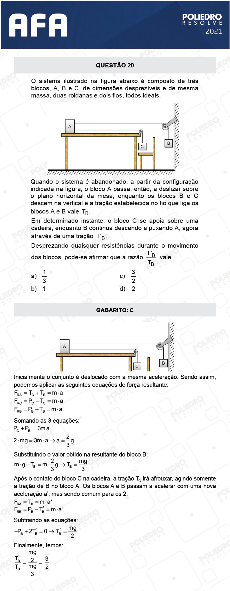 Questão 20 - Prova Modelo A - AFA 2021