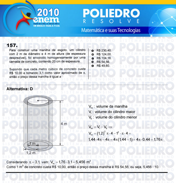 Questão 157 - Domingo (Prova rosa) - ENEM 2010