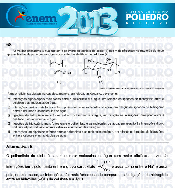 Questão 68 - Sábado (Prova Amarela) - ENEM 2013