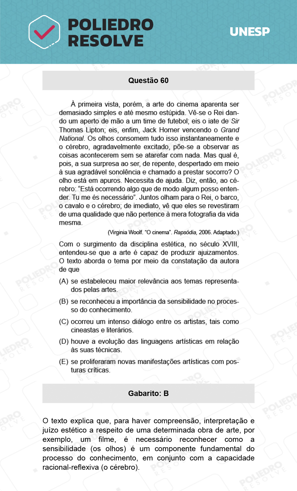 Questão 60 - 1ª Fase - Biológicas - UNESP 2022