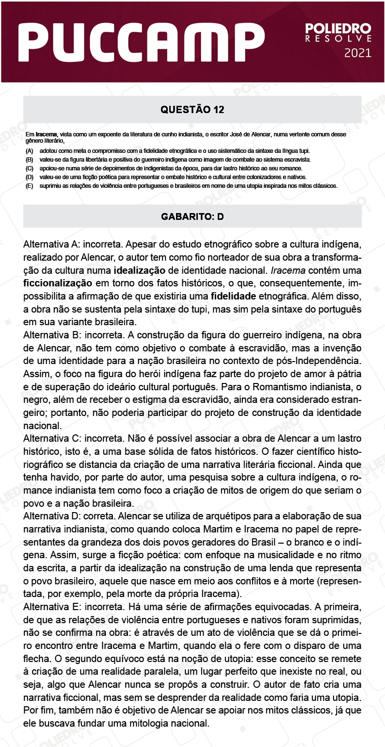 Questão 12 - Direito - PUC-Campinas 2021