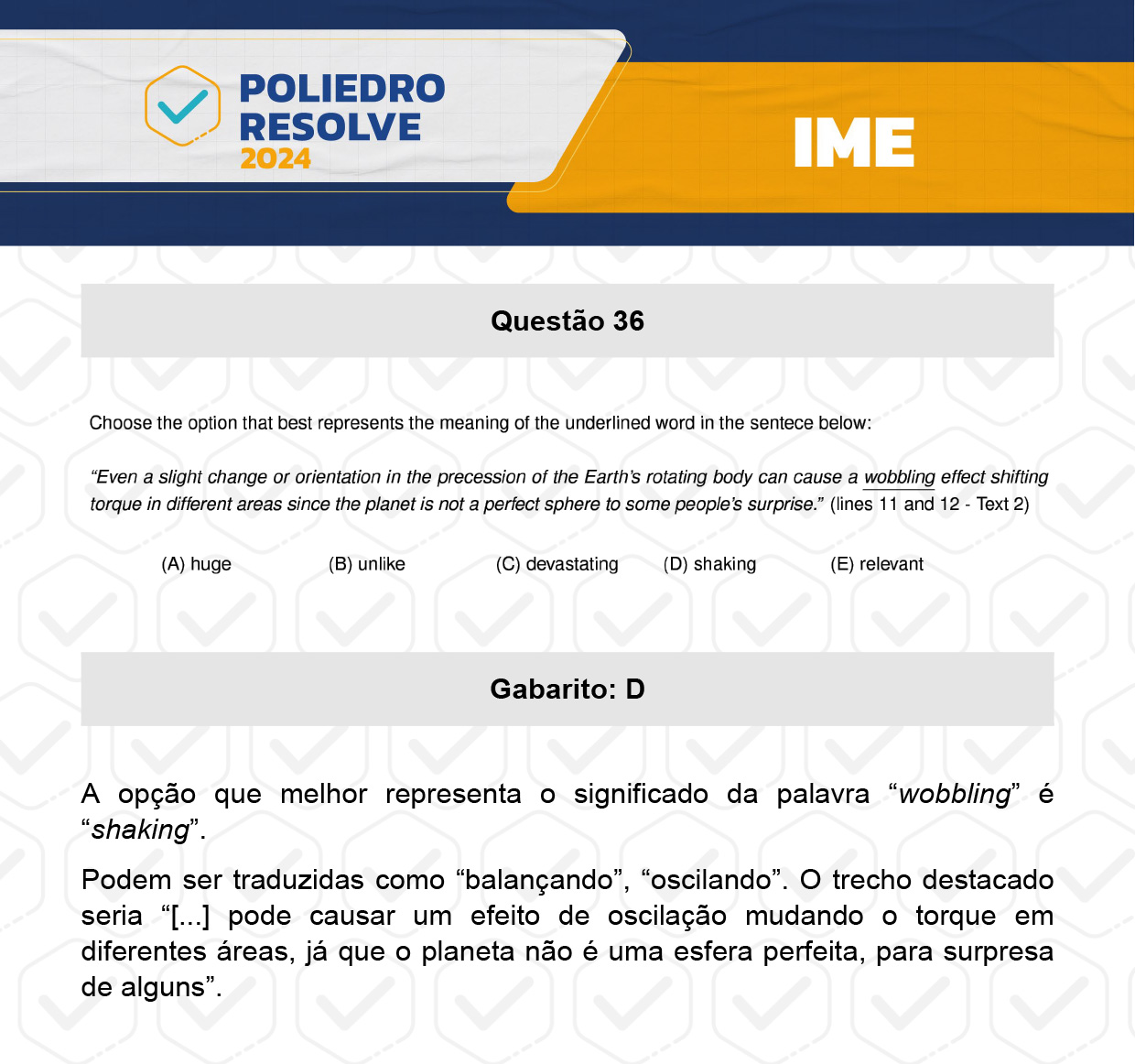 Questão 36 - 2ª Fase - 4º Dia - IME 2024