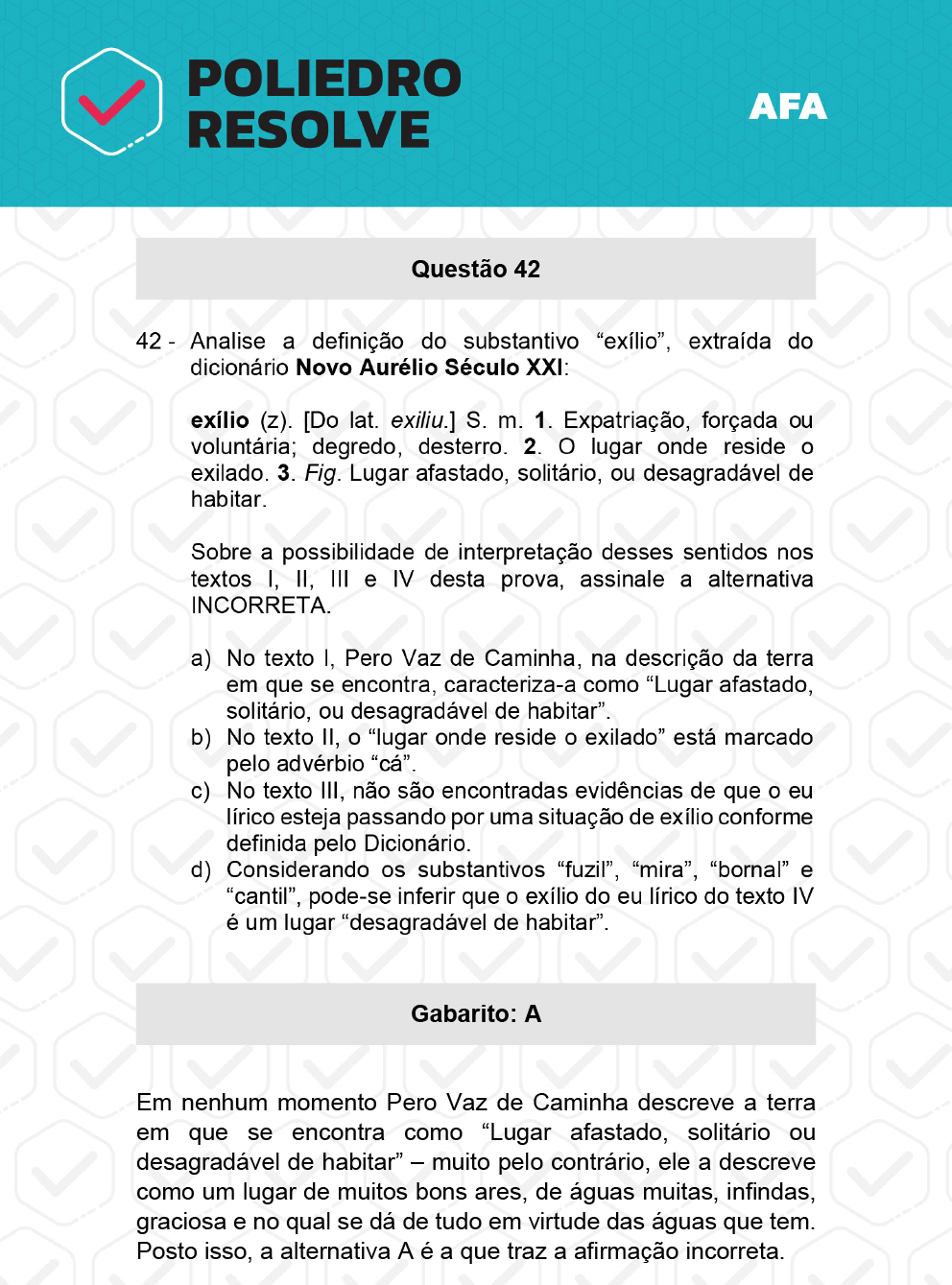 Questão 42 - Prova Modelo A - AFA 2023