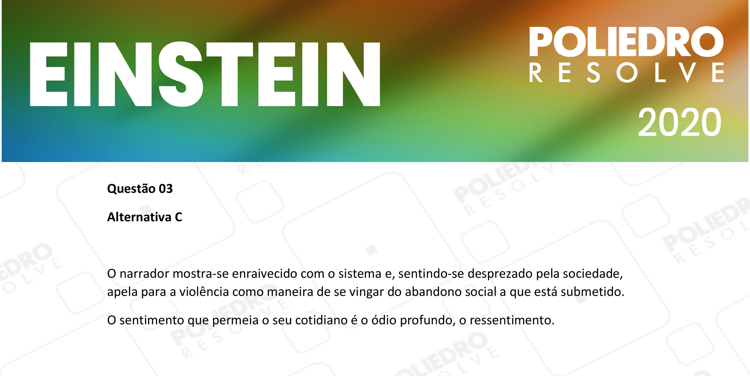 Questão 3 - Fase única - EINSTEIN 2020