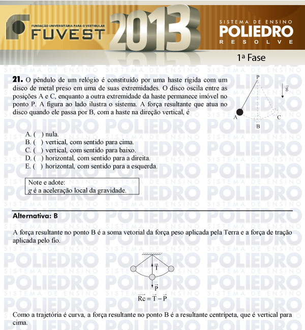 Questão 21 - 1ª Fase - FUVEST 2013