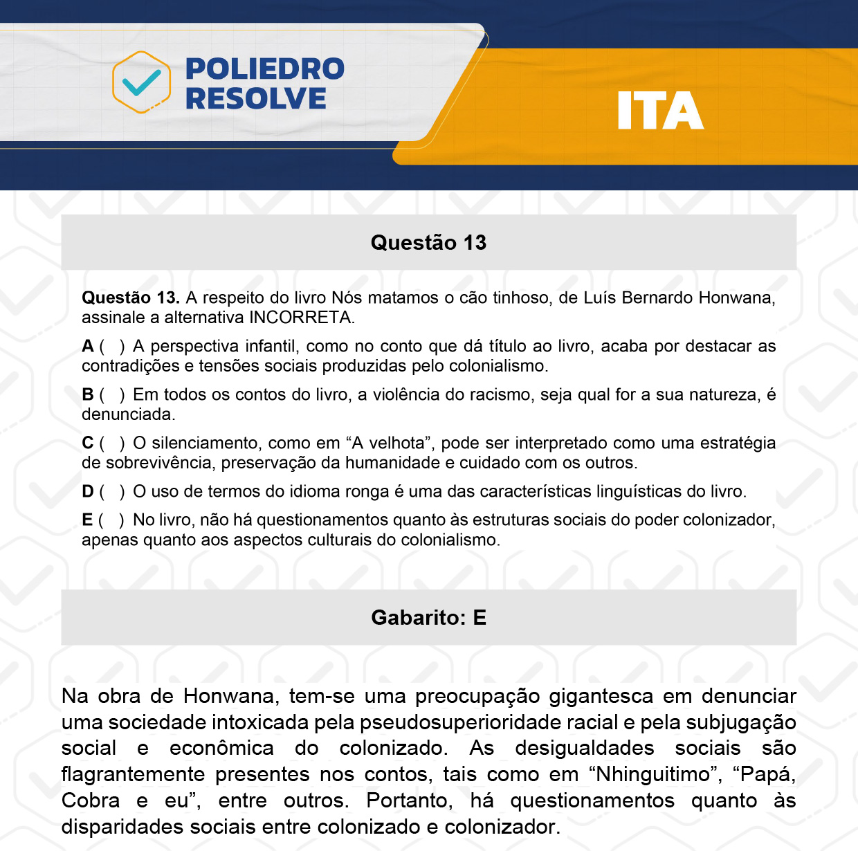 Questão 13 - 1ª Fase - ITA 2024