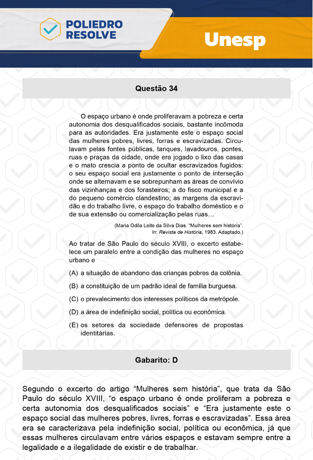 Questão 34 - 1ª Fase - UNESP 2024