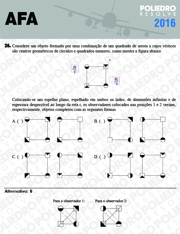 Questão 26 - Prova Modelo C - AFA 2016