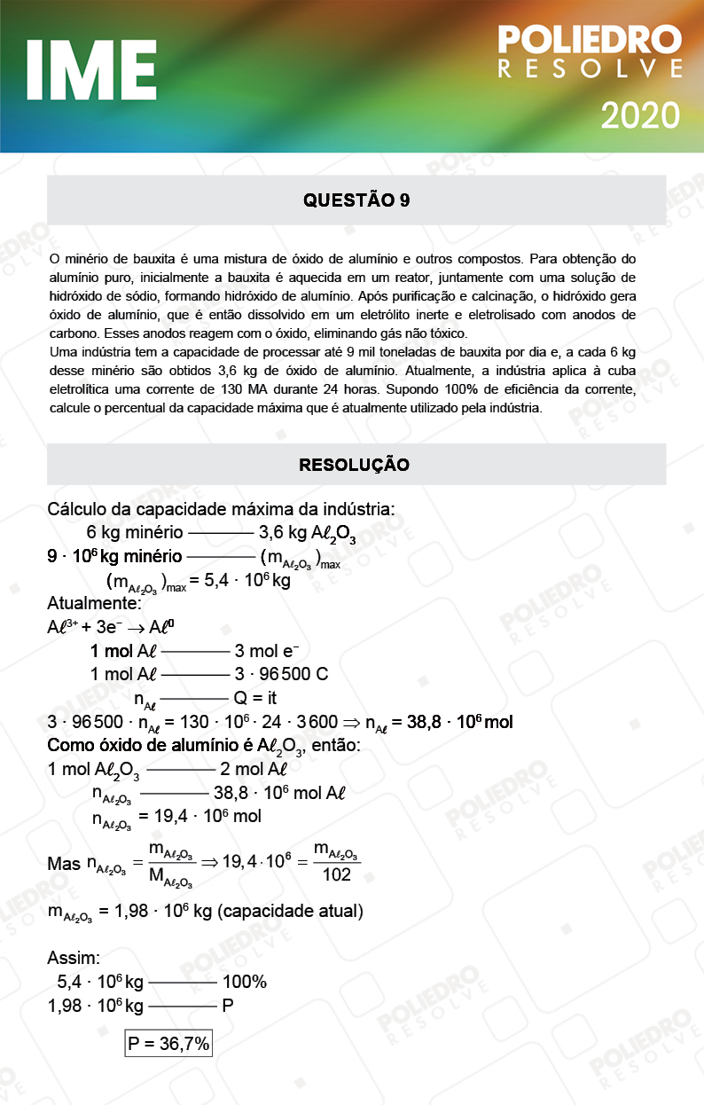 Dissertação 9 - 2ª Fase - Química - IME 2020