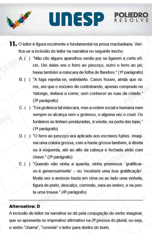 Questão 11 - 1ª Fase - PROVA 4 - UNESP 2018