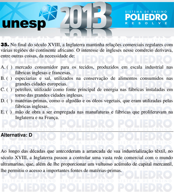 Questão 35 - 1ª Fase - UNESP 2013