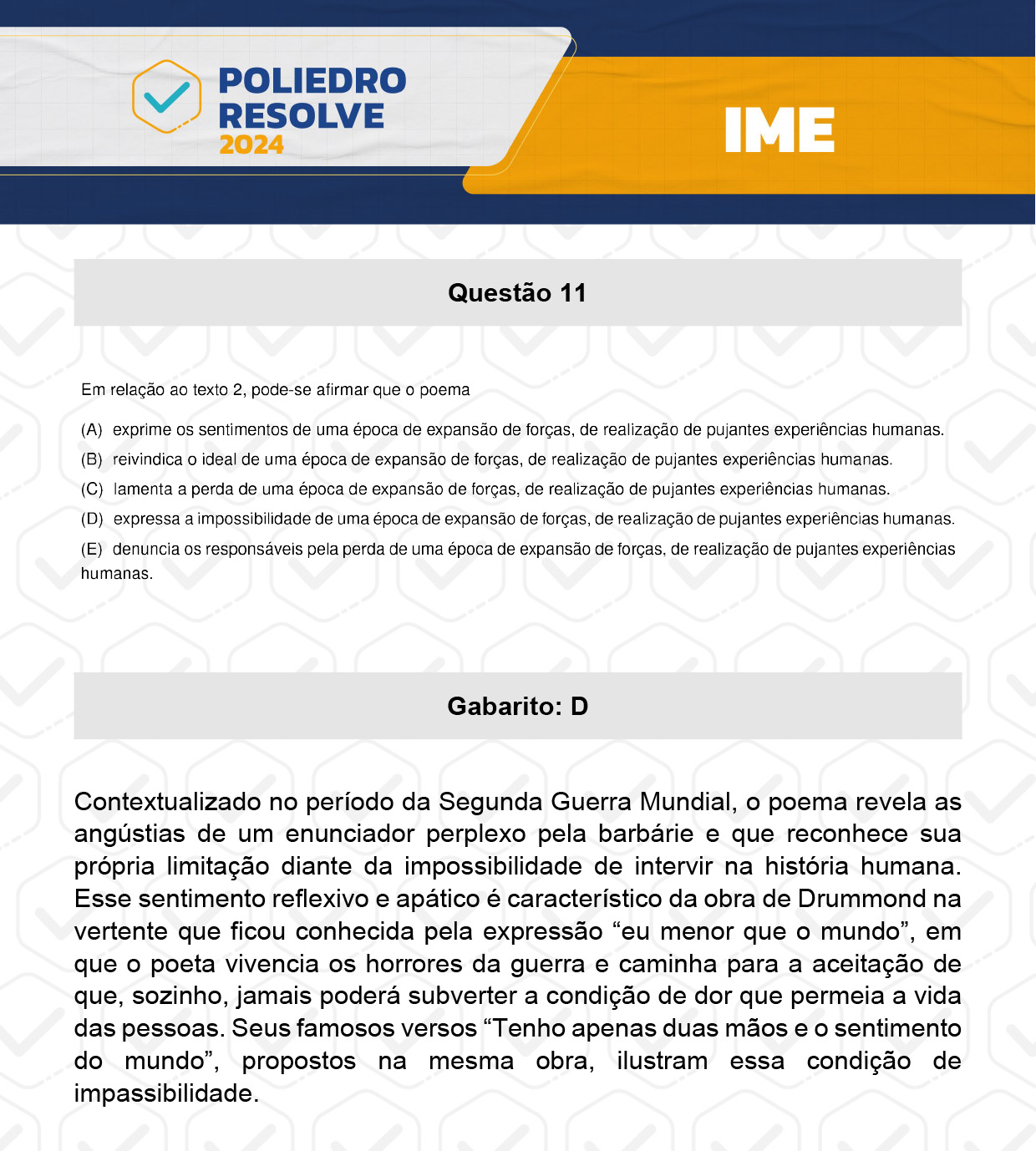 Questão 11 - 2ª Fase - 4º Dia - IME 2024