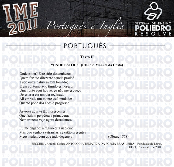 Texto 43 - Português e Inglês - IME 2011