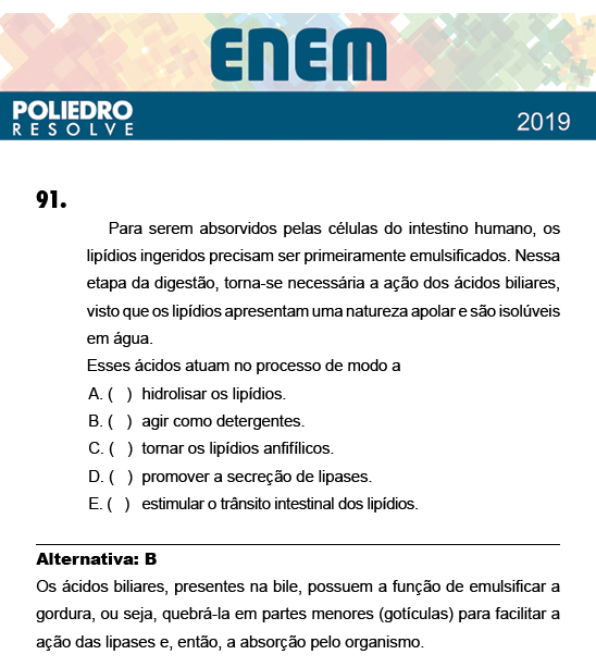 Questão 91 - 2º Dia - Prova AMARELA - ENEM 2018