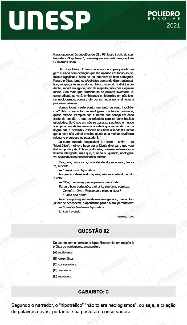 Questão 2 - 1ª Fase - 1º Dia - UNESP 2021