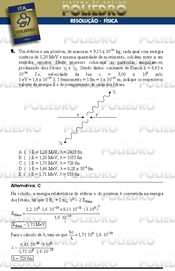 Questão 9 - Física - ITA 2008