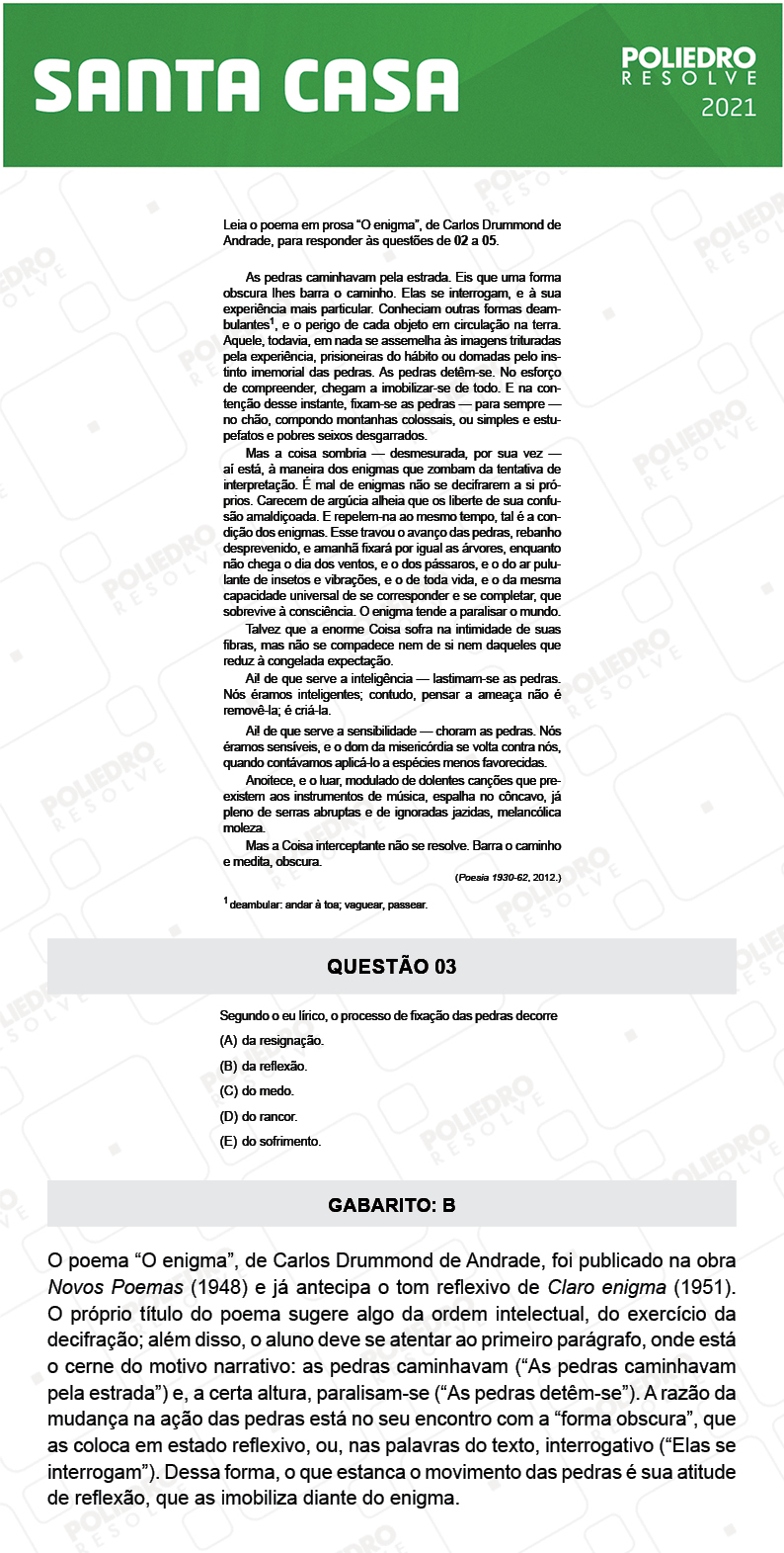 Questão 3 - 1º Dia - SANTA CASA 2021