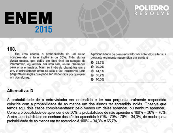 Questão 168 - Domingo (Prova Azul) - ENEM 2015