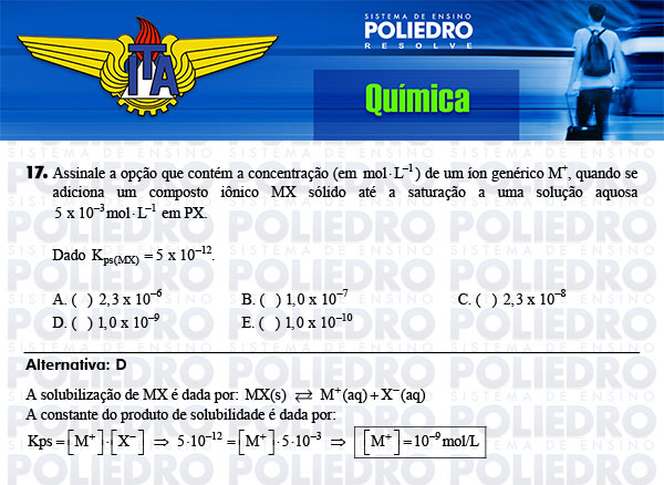 Questão 17 - Química - ITA 2014