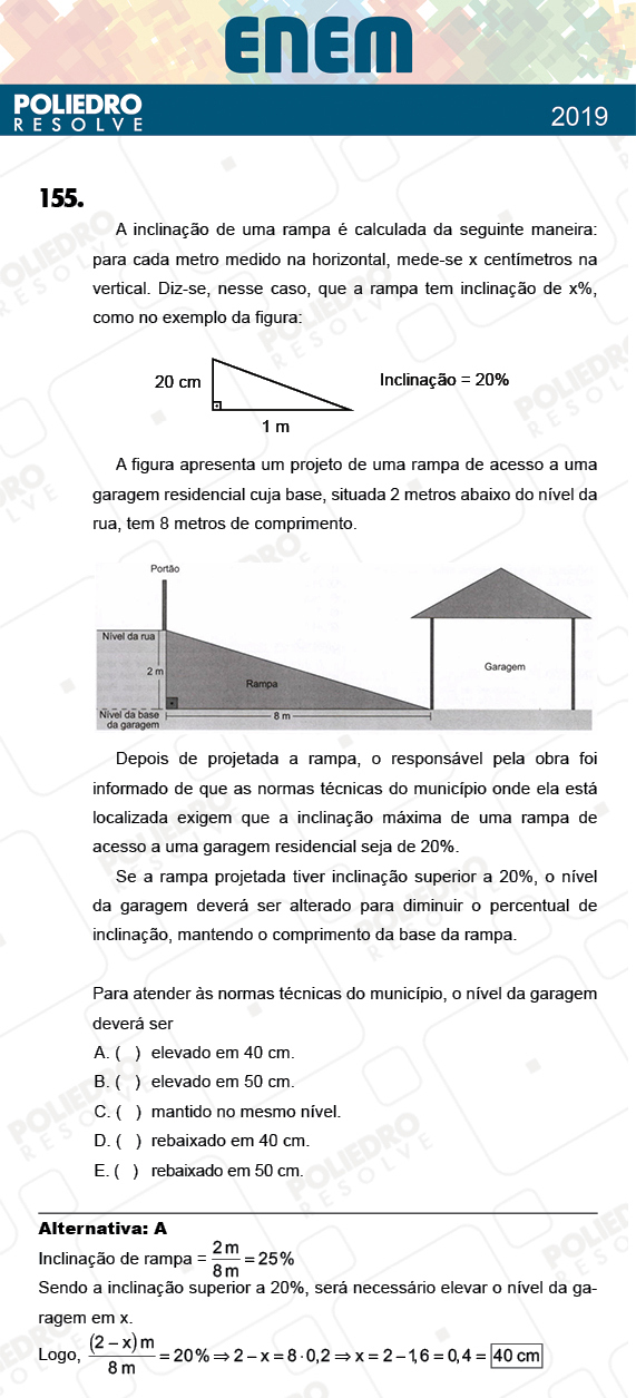 Questão 155 - 2º Dia - Prova CINZA - ENEM 2018