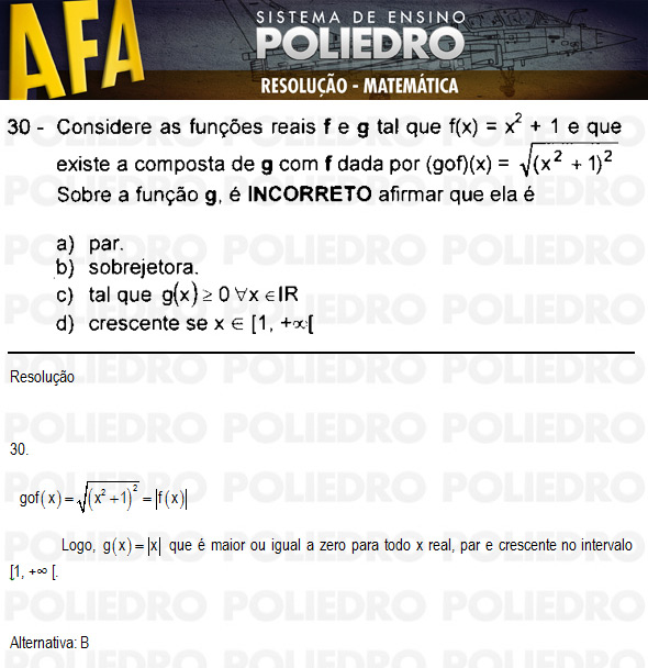 Questão 30 - Código 11 - AFA 2011