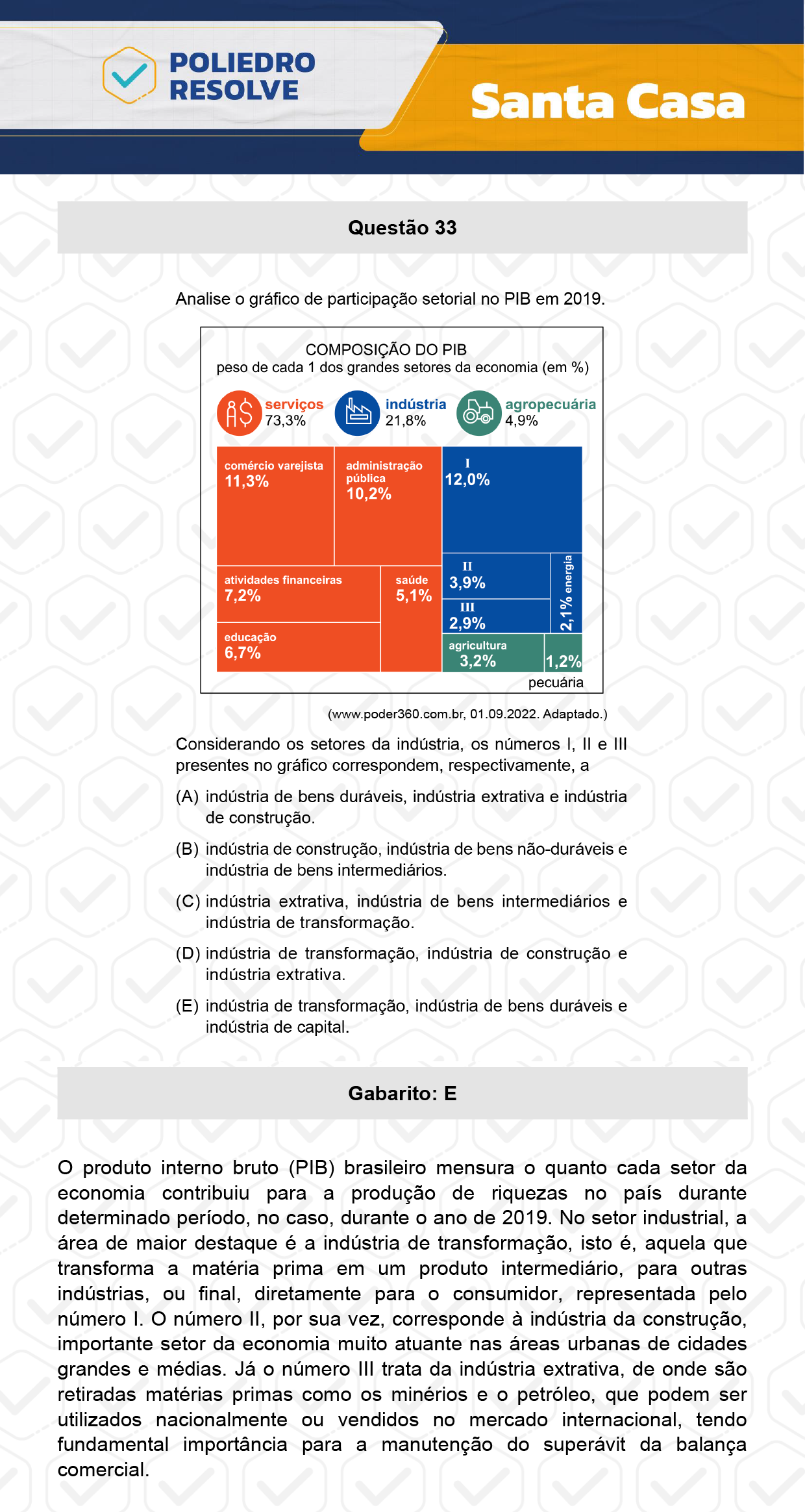 Questão 33 - 1º Dia - SANTA CASA 2024