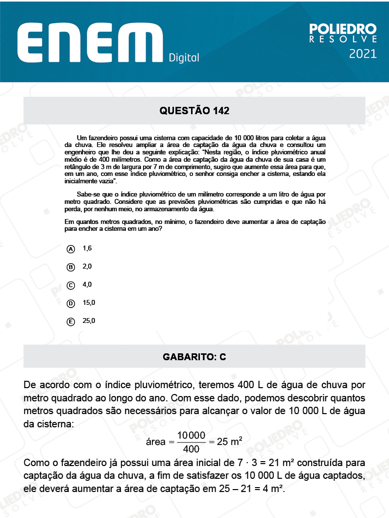 Questão 142 - 2º Dia - Prova Cinza - ENEM DIGITAL 2020