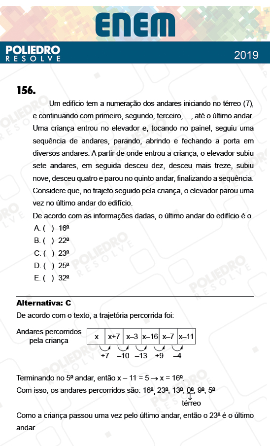 Questão 156 - 2º Dia - Prova CINZA - ENEM 2018