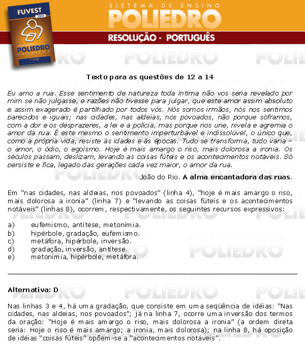 Questão 12 - 1ª Fase - FUVEST 2009