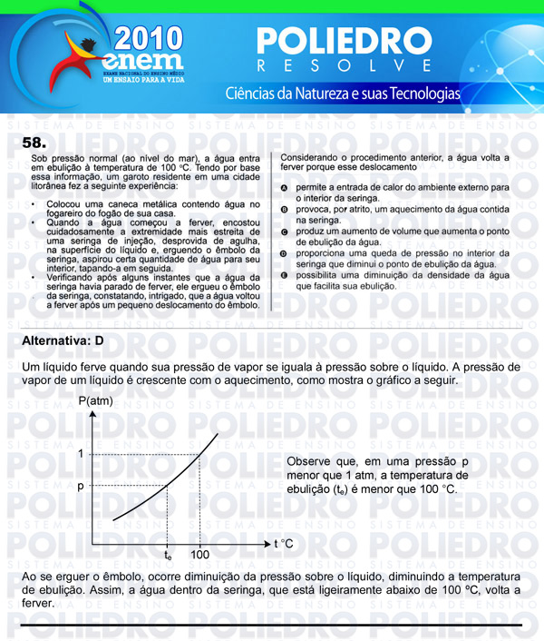 Questão 58 - Sábado (Prova azul) - ENEM 2010