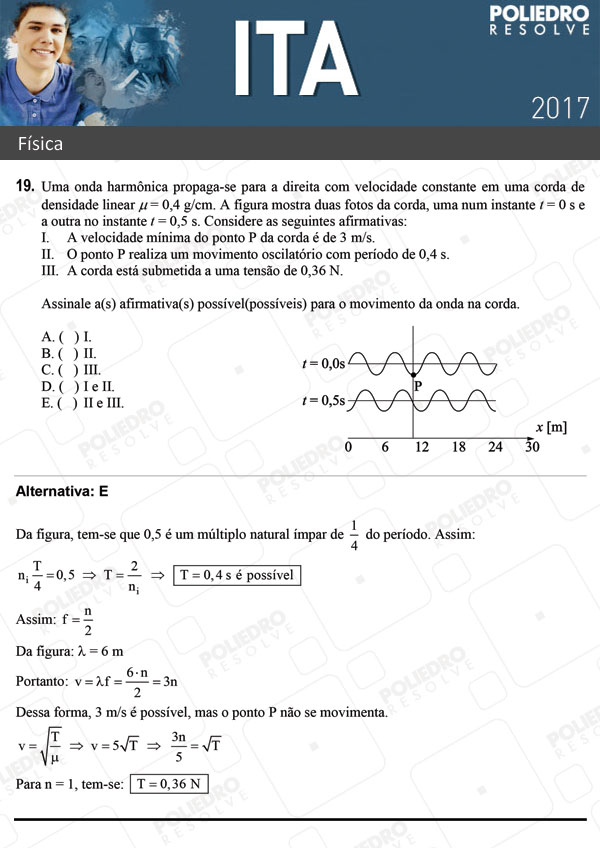 Questão 19 - Física - ITA 2017