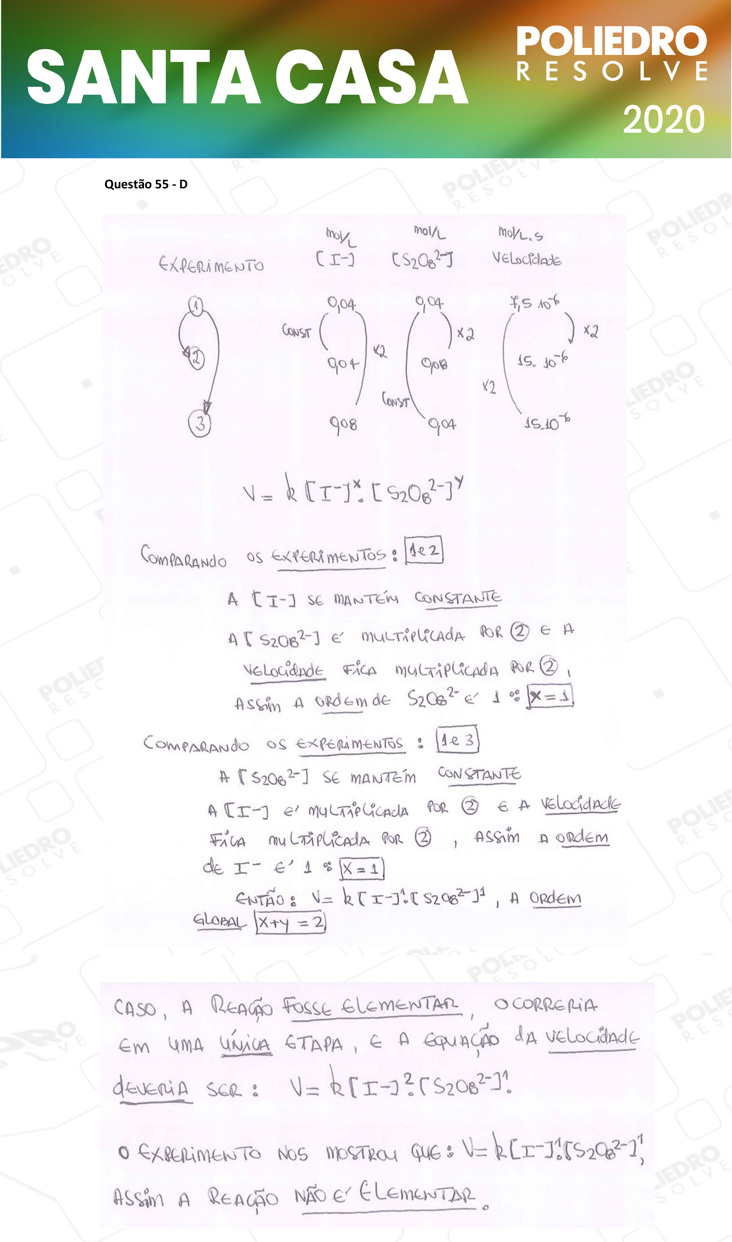 Questão 55 - 2º Dia - SANTA CASA 2020