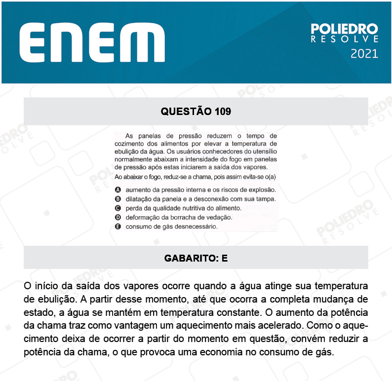 Questão 109 - 2º Dia - Prova Azul - ENEM 2020