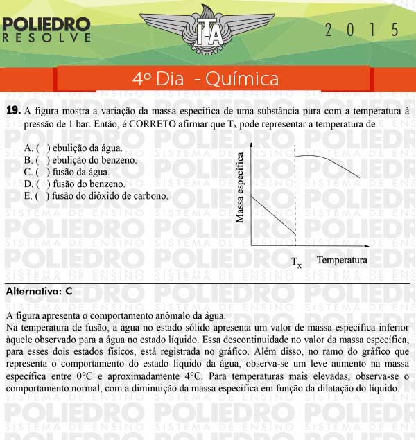 Questão 19 - Química - ITA 2015