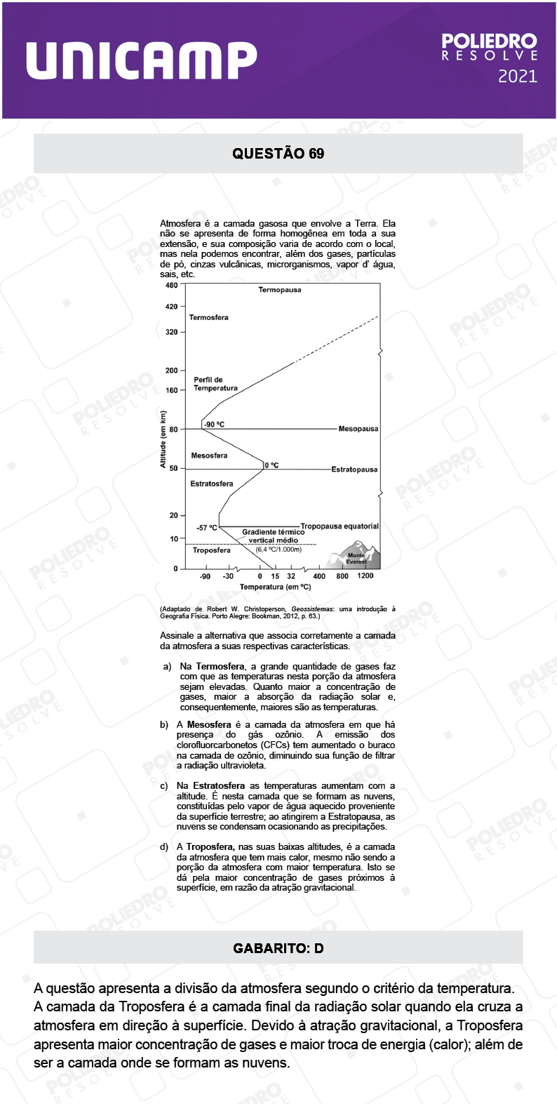 Questão 69 - 1ª Fase - 2º Dia - Q e Z - UNICAMP 2021