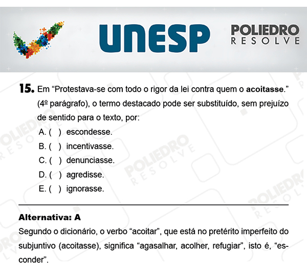 Questão 15 - 1ª Fase - PROVA 4 - UNESP 2018