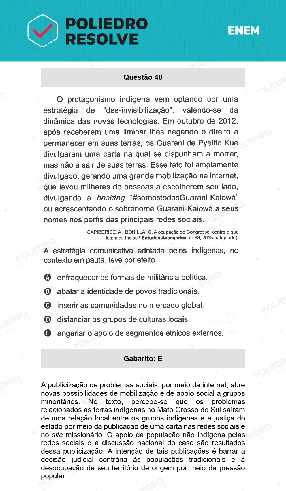 Questão 48 - 1º Dia - Prova Branca - ENEM 2021