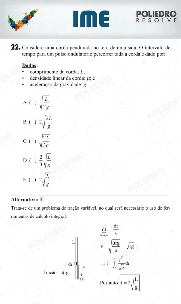 Questão 22 - 1ª Fase - IME 2018