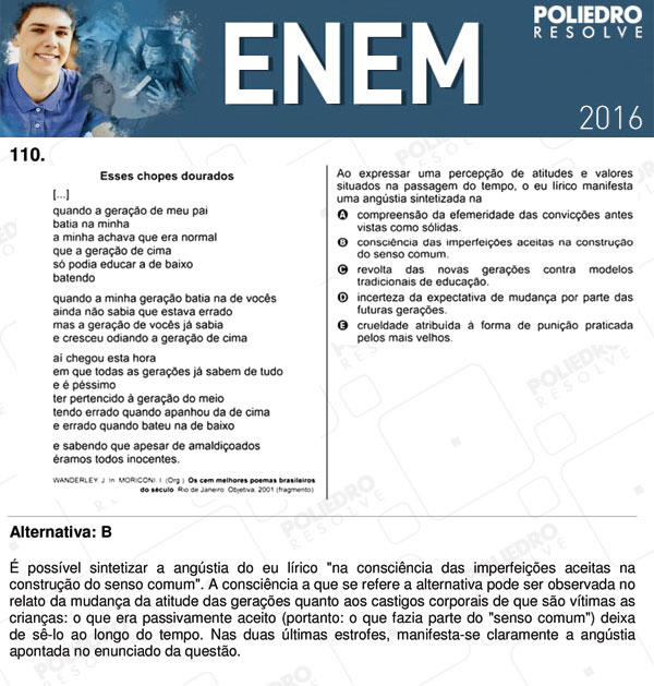 Questão 110 - 2º dia (PROVA CINZA) - ENEM 2016