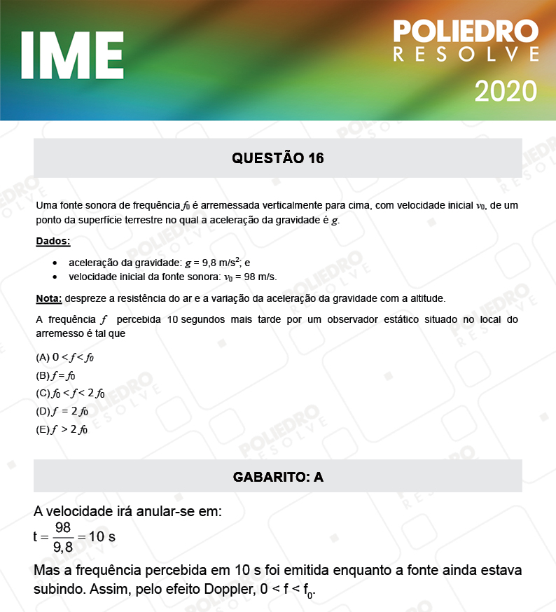 Questão 16 - 1ª Fase - IME 2020