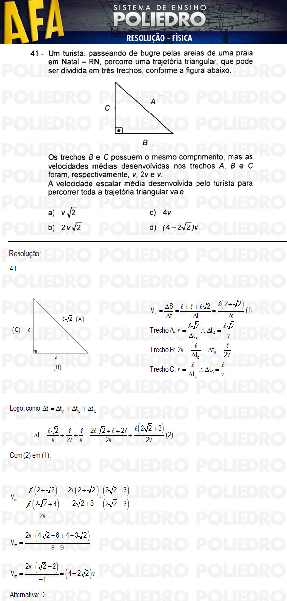 Questão 41 - Código 11 - AFA 2011
