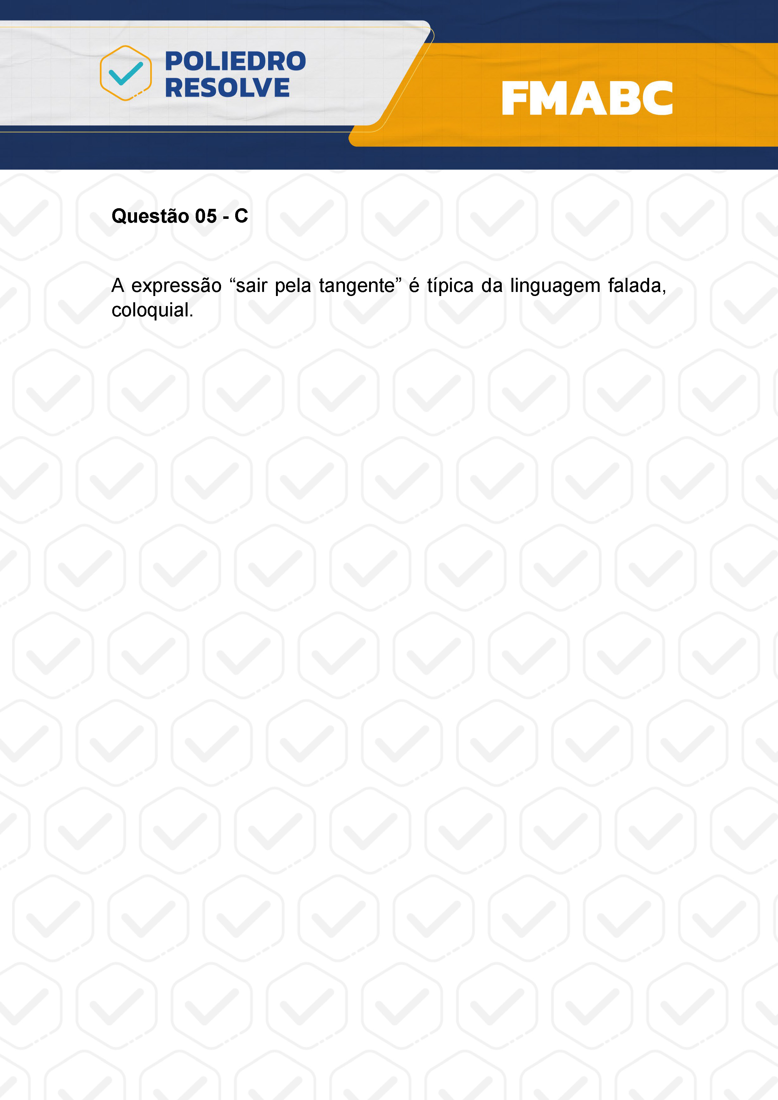 Questão 5 - Fase única - FMABC 2024