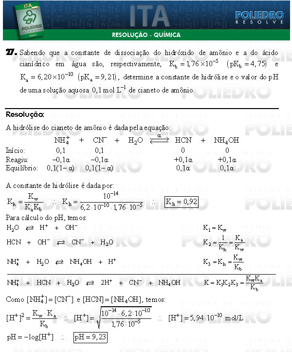 Dissertação 27 - Química - ITA 2009