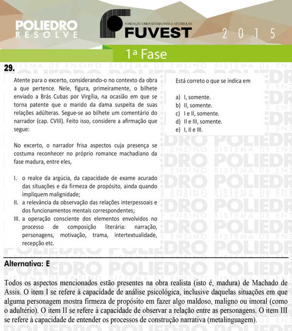 Questão 29 - 1ª Fase - FUVEST 2015